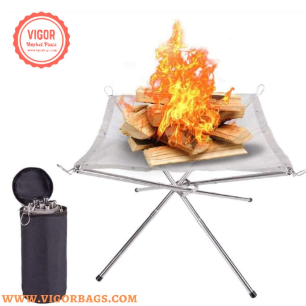 Camping Stainless Steel Mesh Firepit Table